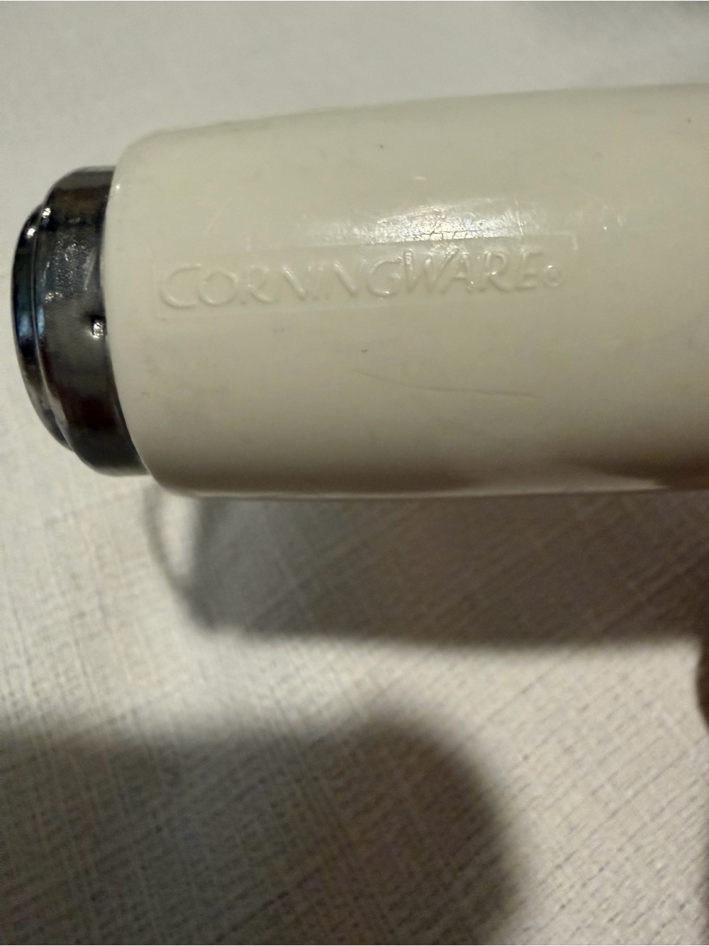 Vintage Corningware White Handle Stainless Steel Slotted ServingSpoon kitchen - Picture 6 of 7